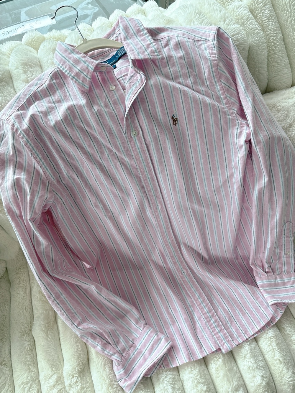 Ralph Lauren Pink Classic Fit Striped Cotton Oxford Shirt - Picture 2 of 3